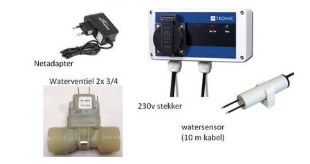 Wasseralarmschalter| WPS-1000 | Kunststoff-Wasserventil 12V - 3/4&#039;&#039; | Netzteil + Kabel