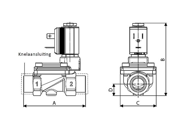 Elektrisches Wasserventil - 15-mm-Klemmverschraubung