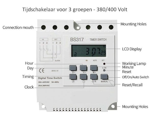 Zeitschaltuhr 3 Gruppen - BS-317